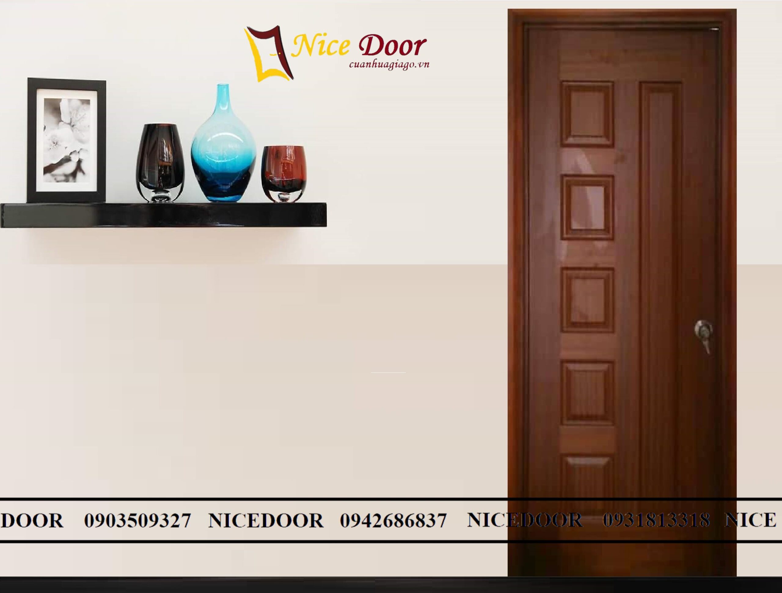cửa-hdf-veneer-mẫu-6B- Căm-xe