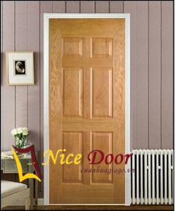 Cửa gỗ công nghiệp Hdf Veneer mẫu 6A - Ash