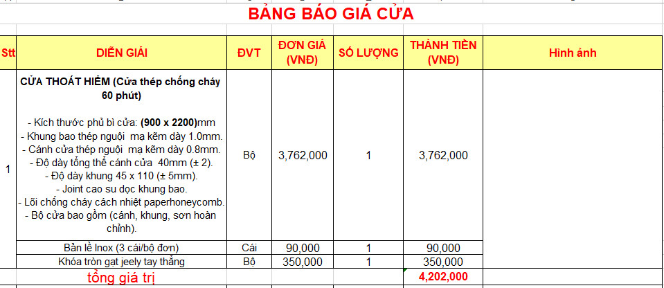 bảng-giá-cửa-thép-chống-cháy-60-Phút