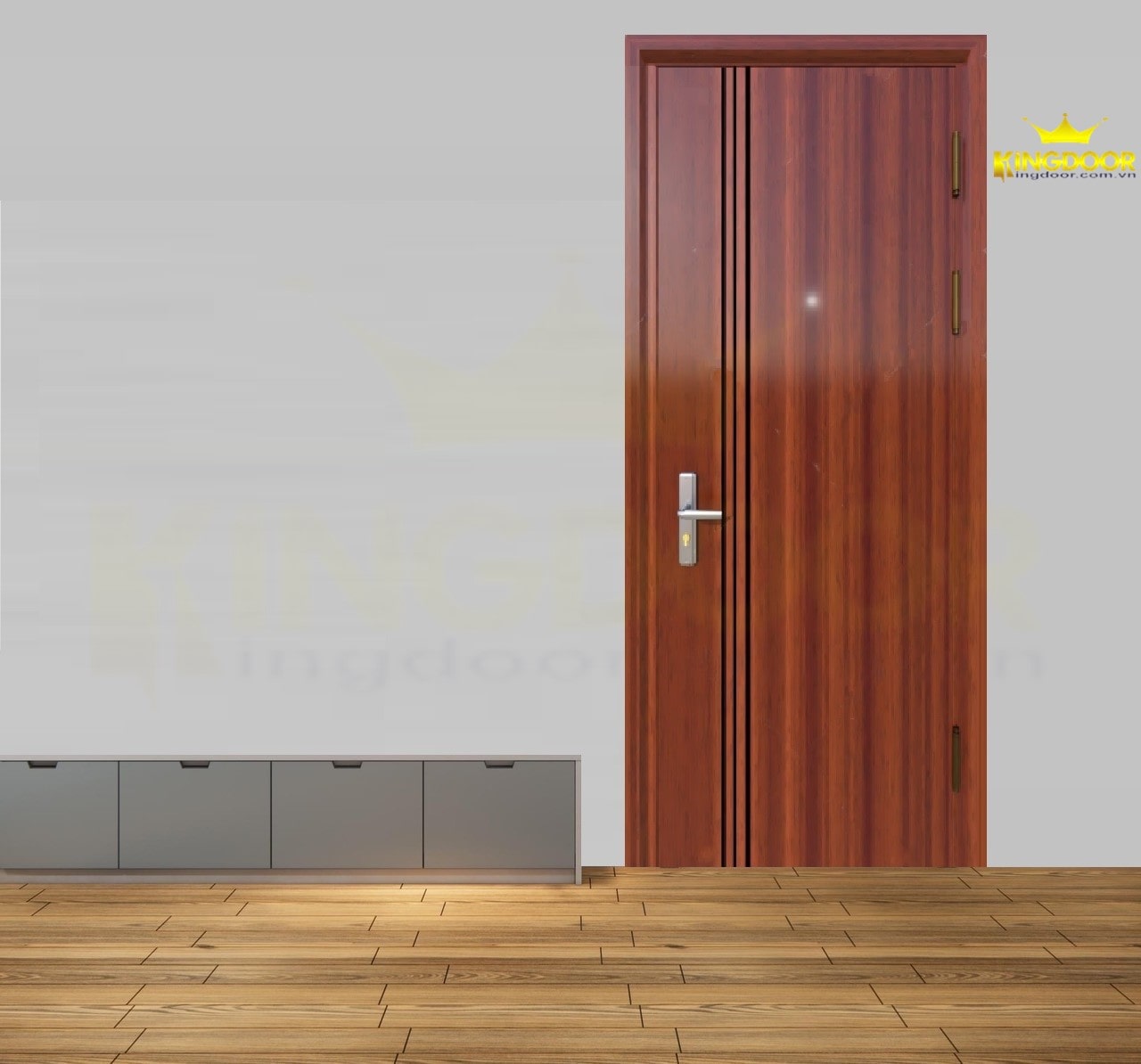 Giá cửa gỗ vân gỗ Đà Lạt | Cửa sổ chính hãng King Door Cua-thep-van-go-1-canh-1-min