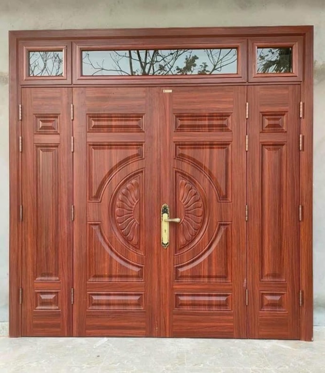 Giá cửa gỗ vân gỗ Đà Lạt | Cửa sổ chính hãng King Door Cua-thep-van-go-mau-kg-41.01h.03a-3tk