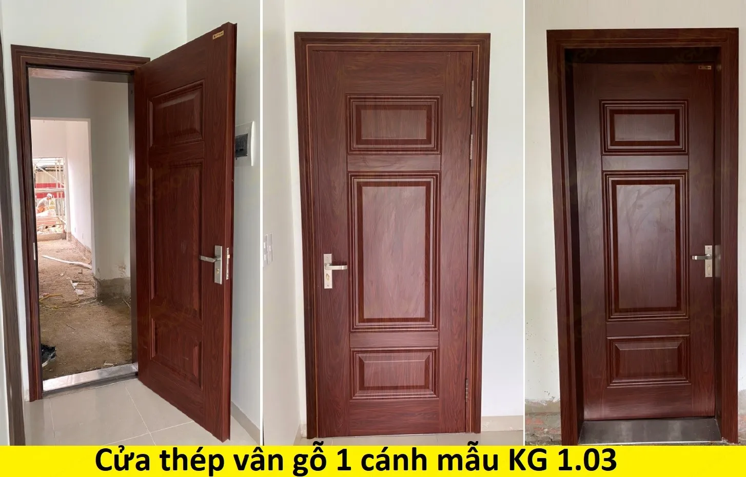 Cửa thép vân gỗ mẫu KG-1.03