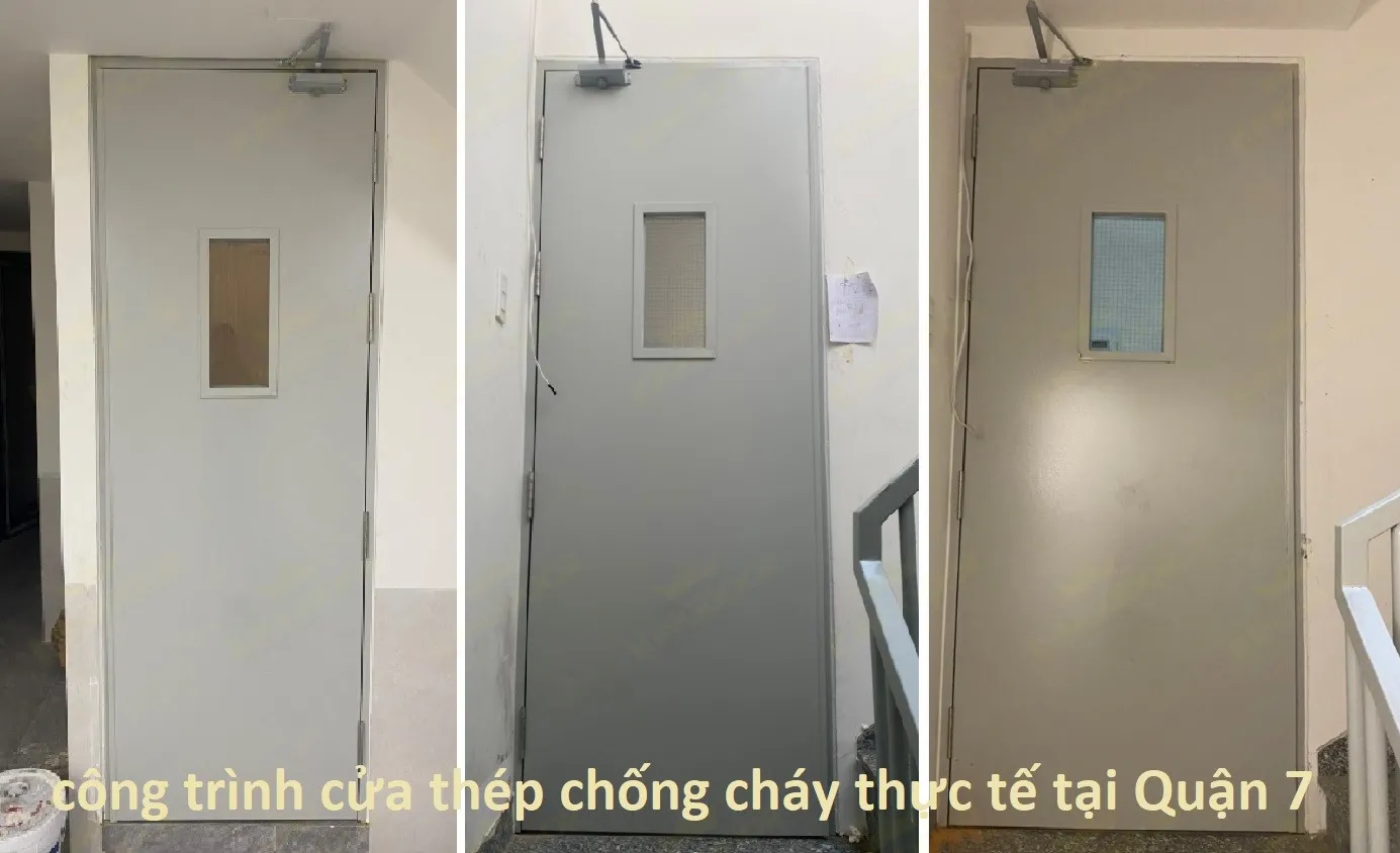 Thi Công Cửa thép chống cháy Thực tế tại Công Trình mẫu 02